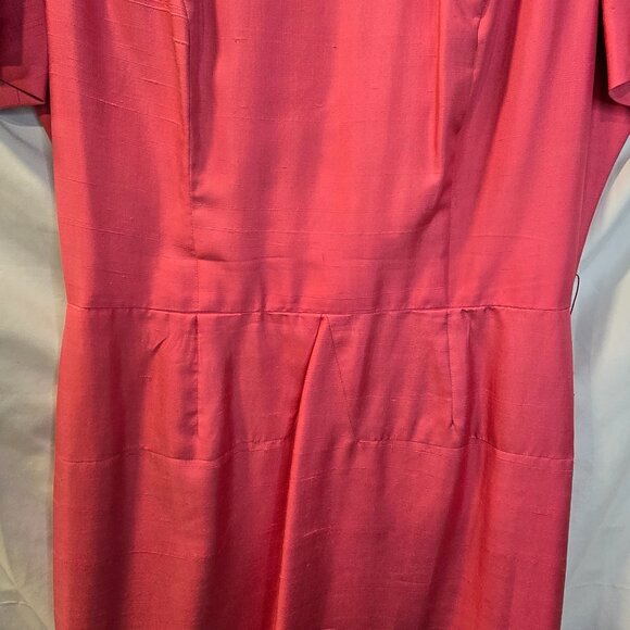 Vintage 40's-50's Paul Sachs Original Dress Pink Size 18 Matching Belt - Picture 5 of 16